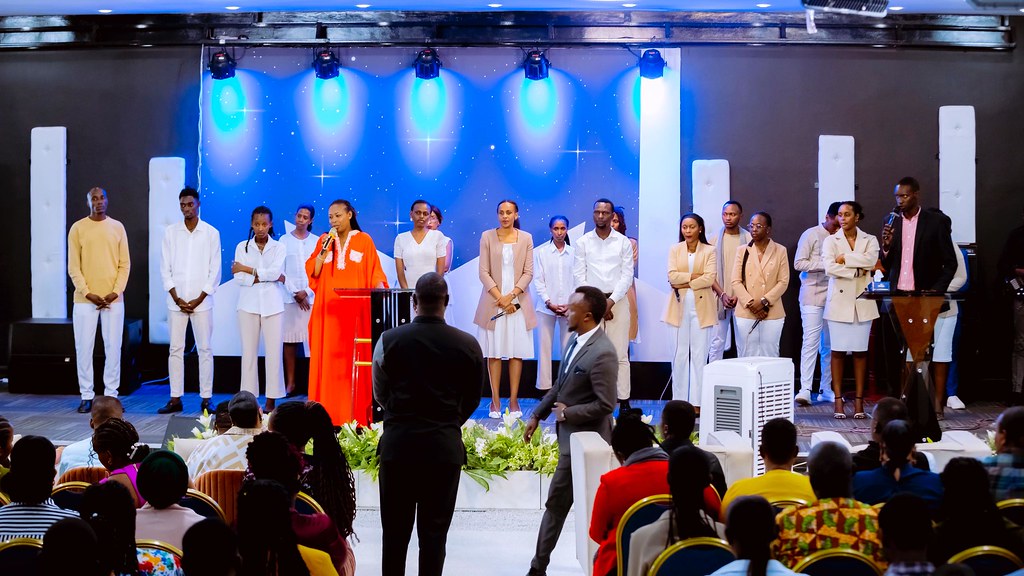 Congregation worshipping together